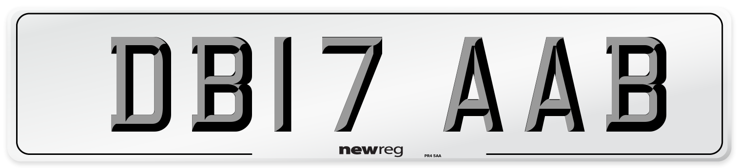 DB17 AAB Number Plate from New Reg